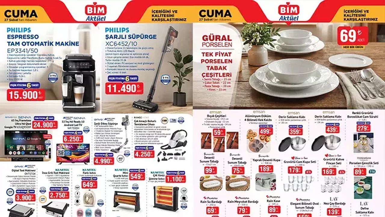 BİM 27 Şubat Aktüel Kataloğu Yayında! Kahve Makinesi, Tost Makinesi, Isıtıcı